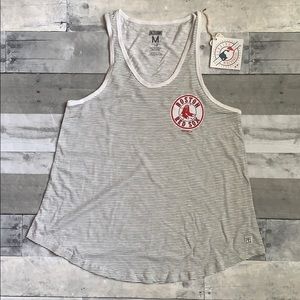 NWT Boston Red Sox MLB gray & white stripe tank